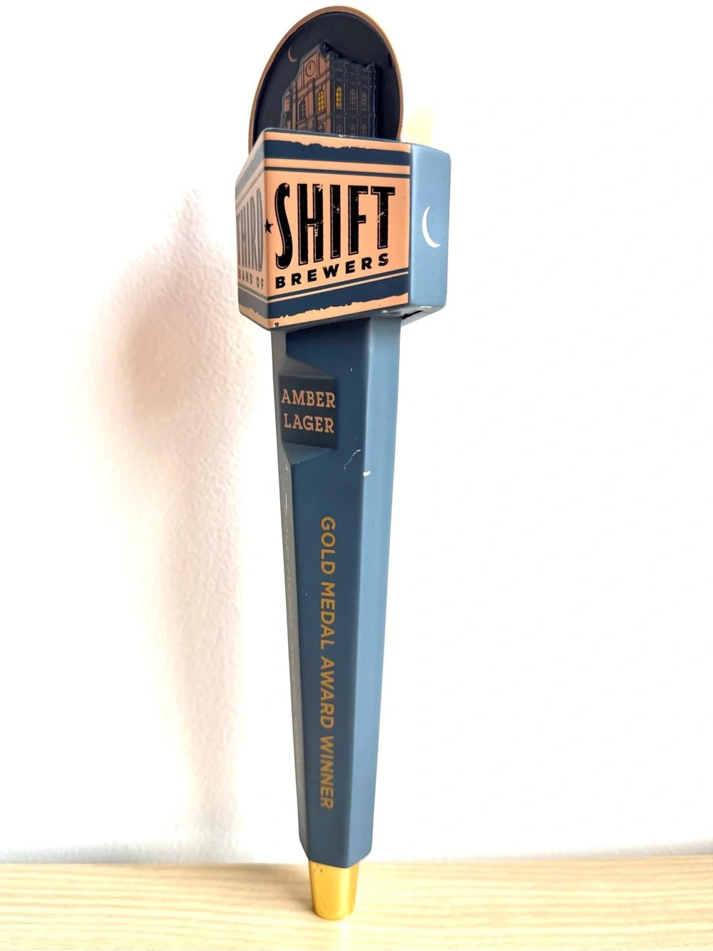 Third Shift Amber Lager Craft Beer Bar Tap Handle Miller Coors Breweriana